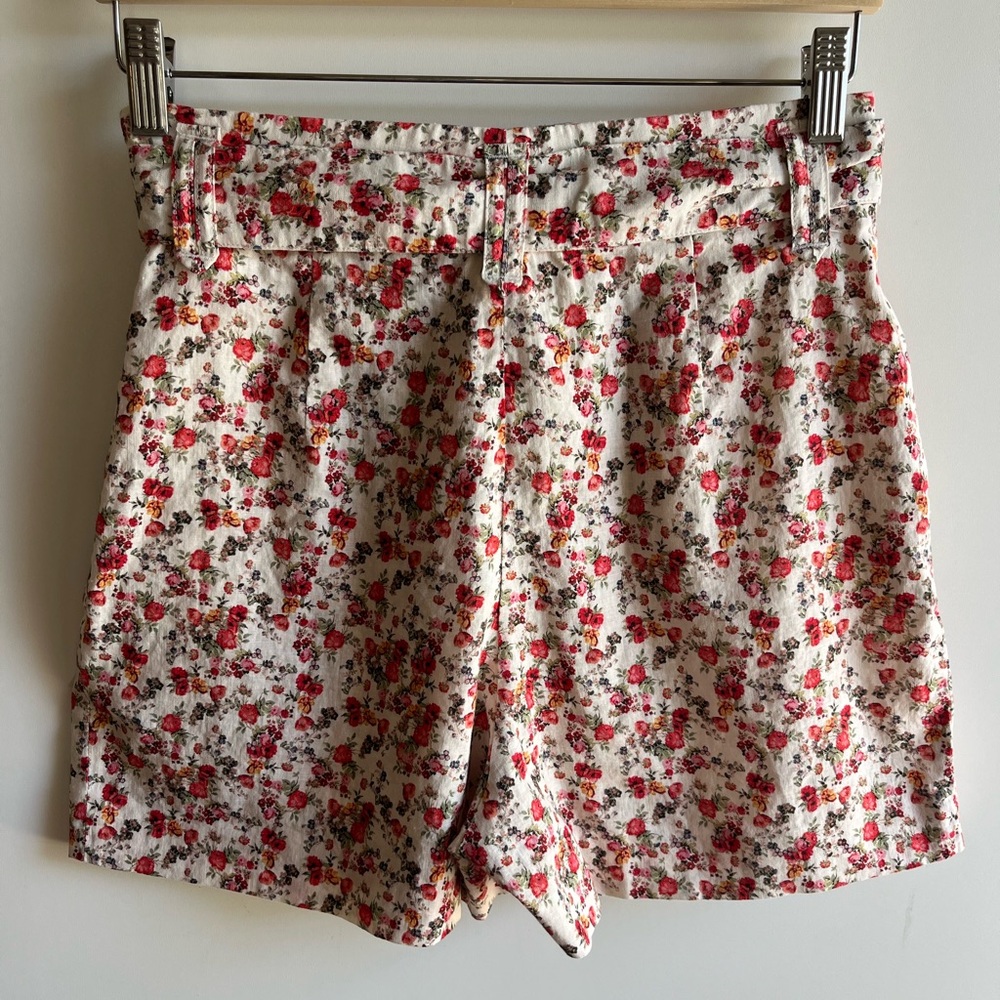 Sezane Lucas Short Fleurs Roses Fond Ecru 6 - Picture 7 of 10